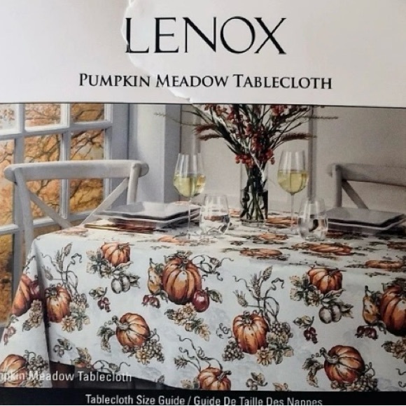 LENOX Thanksgiving Fall PUMPKIN MEADOW Tablecloth 60" x 120" Rectangle, NWT - Picture 1 of 5